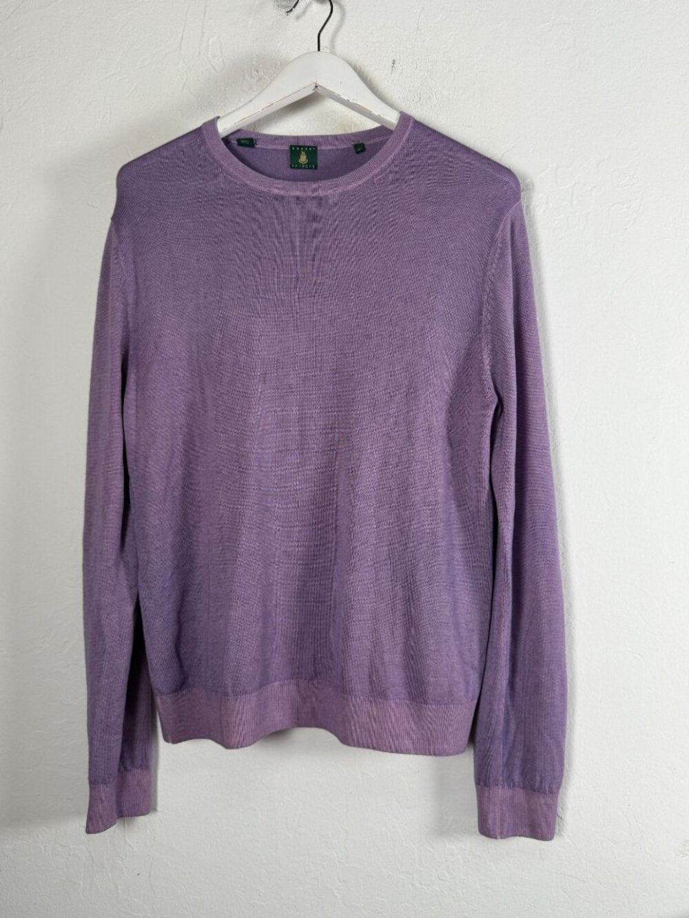 Robert Talbott Mens Sweater Purple Crewneck Merino Wool Cashmere Medium Pullover